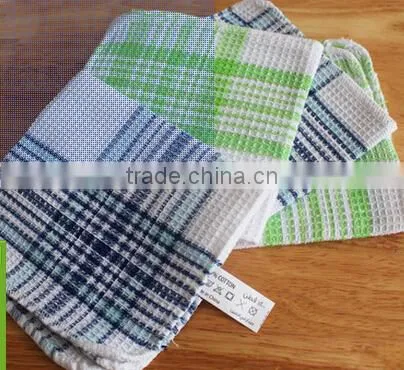 30cmx30cm Waffle Plaid Cheap Cotton Wholesale Printed Household Cleaning Weave Dish Towels photo-2