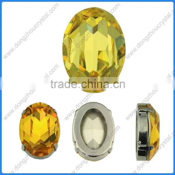Rhinestone 3002 10x14 Sew On Foiled Oval Fancy Crystal Stone photo-3
