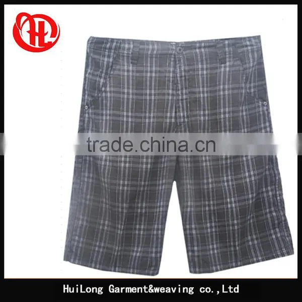 Wholesale Short Pants Plus Size Washed Plaid Men's Shorts photo-4