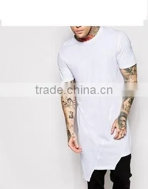 Men Blank t Shirt, Long Line , 100% Cotton photo-3