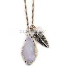 Multi-coloured Druzy Latest Design Stone Necklace, Semi Precious Stone Jewelry photo-5