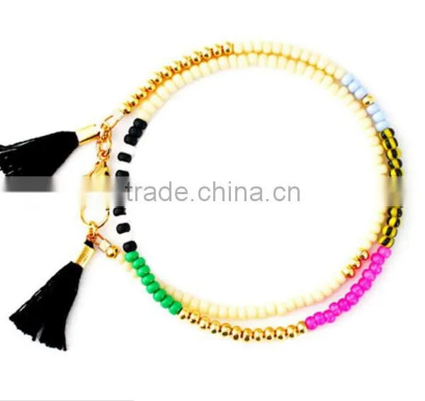 Handmade Seed Bead Necklace Bohemian Beaded Necklace Fashion Tassel Necklace for Women Jewelry photo-4