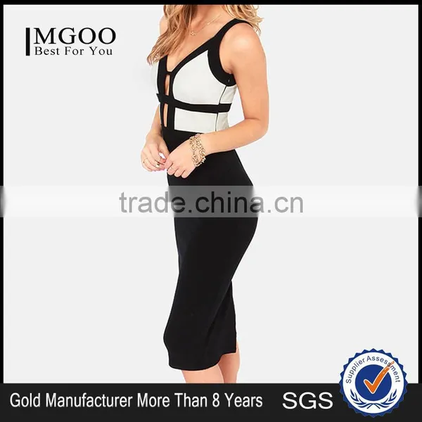 MGOO New Fashion OEM/ODM China Manufacturer Wholesale Fashion Bandage Dress For Women Sexy Knee Length Vestidos Black #24206145 photo-3