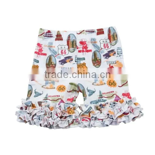 Wholesale Boutique Ruffle Kids 100% Cotton Ruffle Girls Summer Shorts photo-4