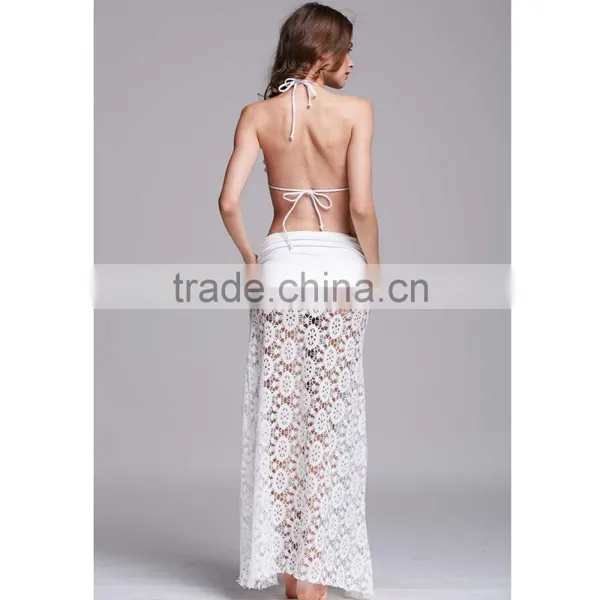 2016 Lady Casual Cover Up Long Black Convertible Lace Beach Dress photo-5