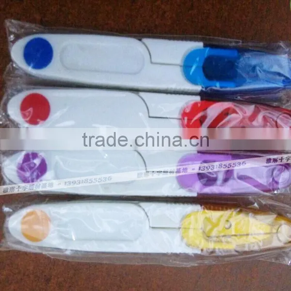 Wholesale Plastic Sewing Scissors Portable Cross Stitch Safe Scissors With Cap Cutting Tools photo-5