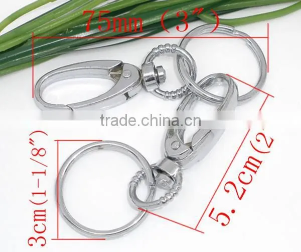 Wholesale 5 PCs Silver Tone Clasp Key Rings 75mm photo-3