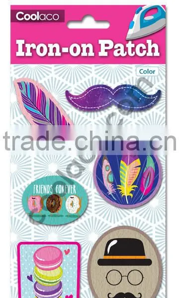 Color Iron on PU patches for clothing patch on transfers colorful patch