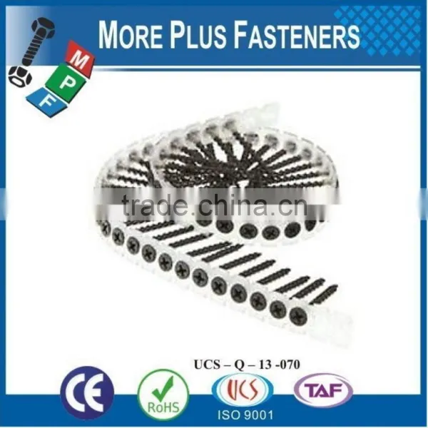 Made in Taiwan Phillips Bugle Head Coarse or Fine Thread Sharp Point Drywall Screw Collated in Plastic Strips photo-6