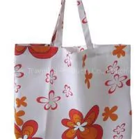 Red Flowers Printed Beach Bag