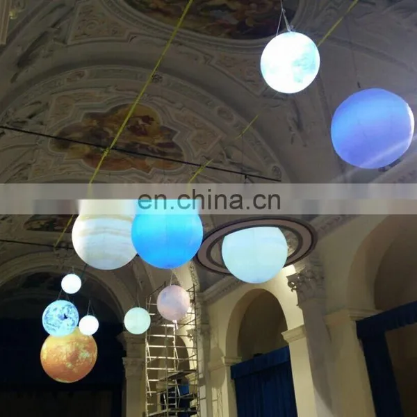 Attractive Lighting Inflatable Nine Planets / Inflatable LED Planet Balloons For Hanging photo-2