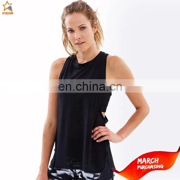 Sexy Bamboo Womens Sports 100 Polyester Plain Gym Dri Fit Wholesale Racerback Fitness Tank Tops in Bulk