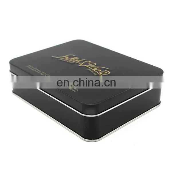 Black Colored High Glossy Varnished Chocolate Packaging Tin Box Wholesale With PET Tray photo-2