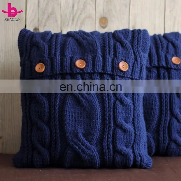 Supper Cozy Custom Square Knitted Cushion Cover Lumbar Support Knit Pillow photo-4
