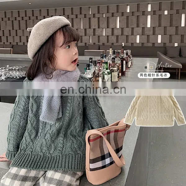 3516 Soft and Warm Autumn Kids Girls Pullover Knitted Sweater photo-2