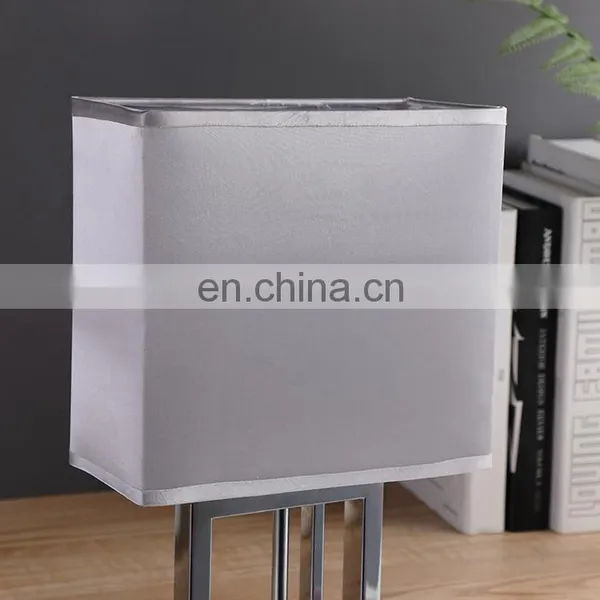 Western Elegant Design Rectangle Iron Material Cheap Bedside Study Table Lamp for Home Decor photo-3
