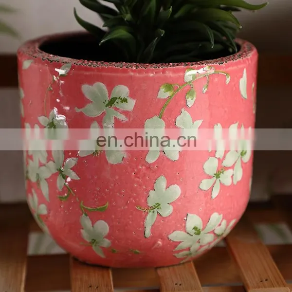 Novelty Vintage Style Small Succulent Plants Pink Ceramic Outdoor Garden Flower Pots for Indoor Decor photo-3