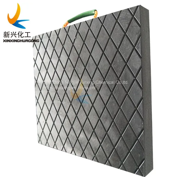 PE Material Portable Crane Mat Uhmwpe Cribbing Block Crane Foot Pad With Machined Logo and Rough Anti-slip Surface photo-2