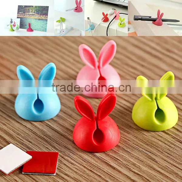 Hottest Design Cable Winder Rabbit Shape Silicone Solid Wire Clips photo-5