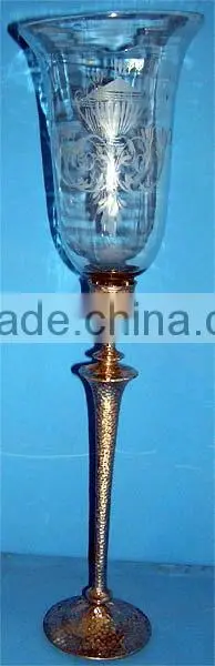 Metal Hurricane Lamp With Glass Chimney photo-4