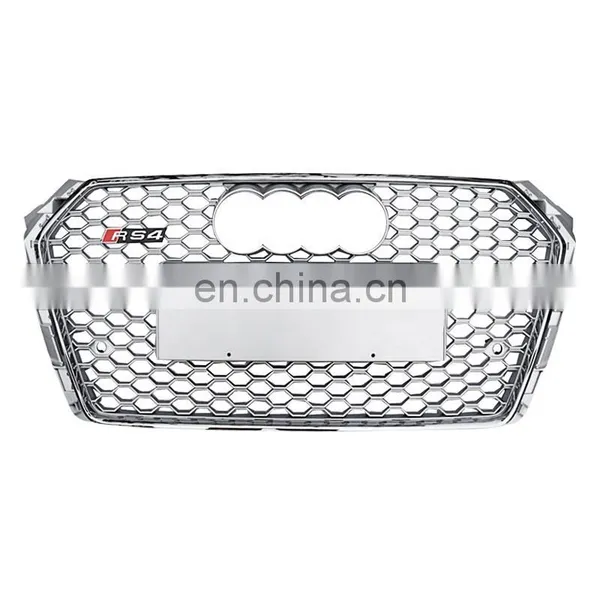 New ABS Auto Grille for Audi A4 B9 A4L Radiator Honeycomb Front Bumper Grill RS4 Facelift Mesh Grille 2017 2018 2019 photo-4