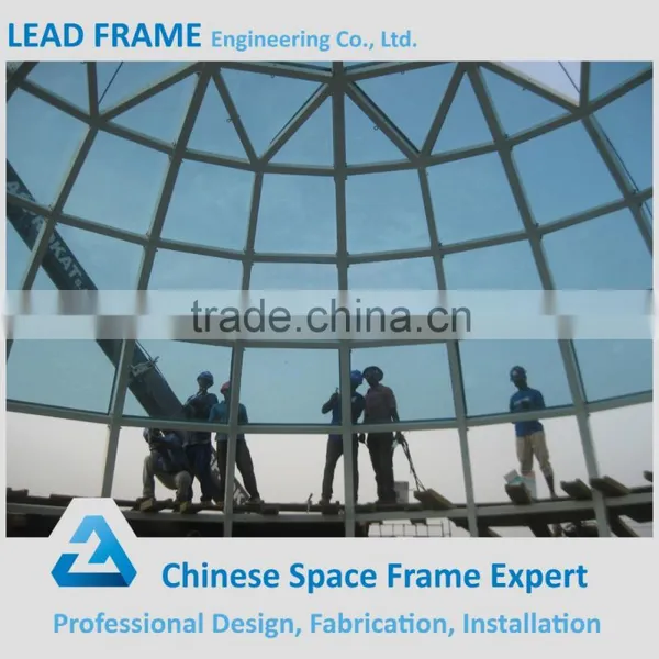 High Standard Space Frame Dome Steel Building With Glass Roof photo-3