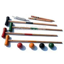 4 Players Deluxe Croquet Set Outdoor Yard Game Wooden Croquet Sets for Adult