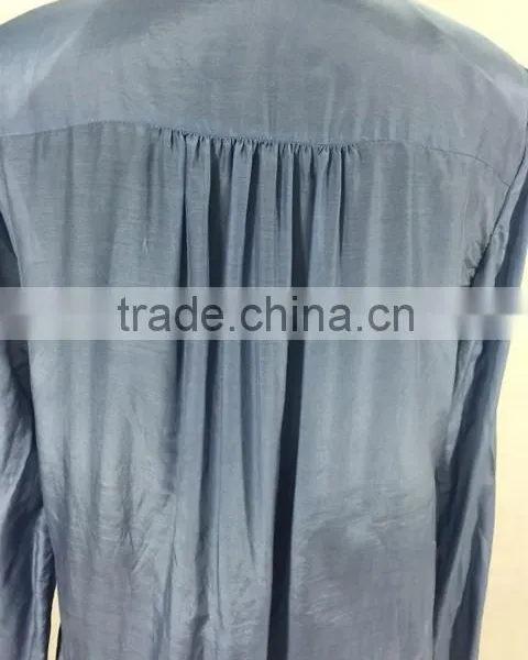 The Latest Fashion Thin Silk Long-sleeve Lady Blouse Design photo-2