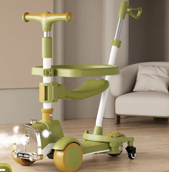 Patín para niños, patín plegable para bebés con manubrio, triciclo juguete 3 en 1 para niños y niñas de 1 - 3 - 7 años (Wechat: 13510231336)