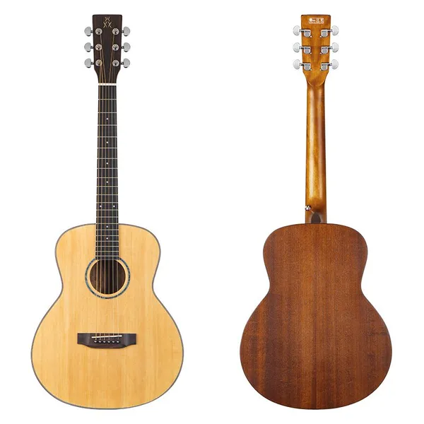 YAN 36-inch Round Body Spruce Solid Top Nanyang Backsides Mahogany Natural Color Folk Guitar Acoustic Guitar Factory SM-68 photo-2