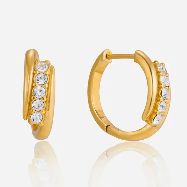 18K Gold Plated Heart Earrings Waterproof Stainless Steel Fashion Jewelry photo-3