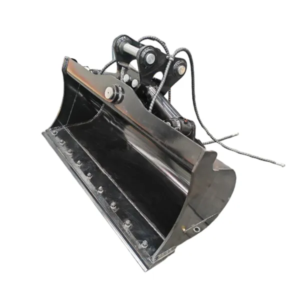 5T Excavator Tilt Bucket Dual Cylinder 45 Degree Tilt Bolt-On Reversible Edge No Teeth Grading Ditch Cleaning photo-2