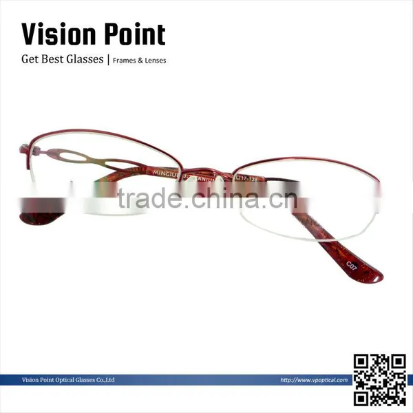 Ladies Half-rim 2014 Fashion for Danyang Eyewear Optical Frames Factory From China Wholesale