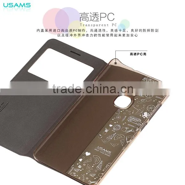 Original USAMS MUGE Series Flip Case For Huawei Mate S PU Leather Cover Case With View Window MT-4668 photo-3