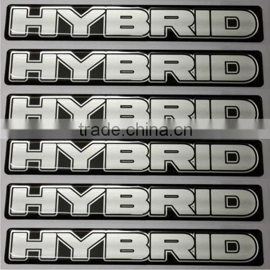 High Quality Hybrid Car Epoxy Dome Logo