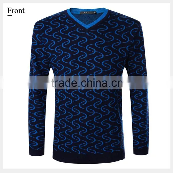 2016 New Design v -neck Patterned Fashion Man Sweater Geometrical Design Trendy photo-2