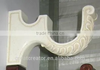 Decorative Distressed White Curtain Rod Wall Mount Bracket