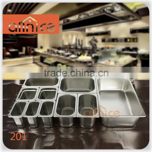 Stainless Steel #201 Food Gn Pan With 0.5/0.7/1.0mm Thickness Stainless Steel Anti-Jam Steam Table Pan,Full Size