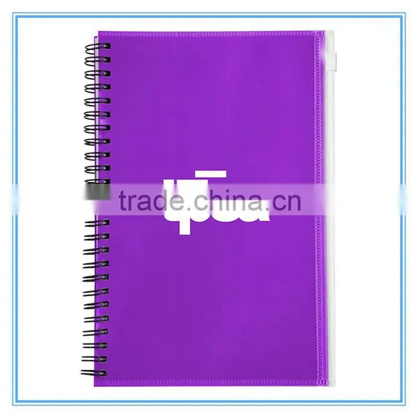 Wholesale Customization Thick PP Spiral Notebook With Zip Pocket on the Cover photo-4