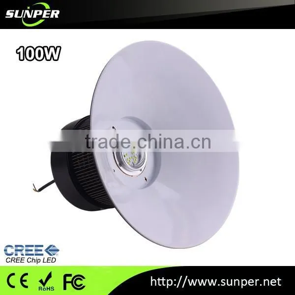 100w Aluminum Wall Mounted Highbay Industial Lighting, Led High Bay Light With Pipe Cooling Fins photo-2