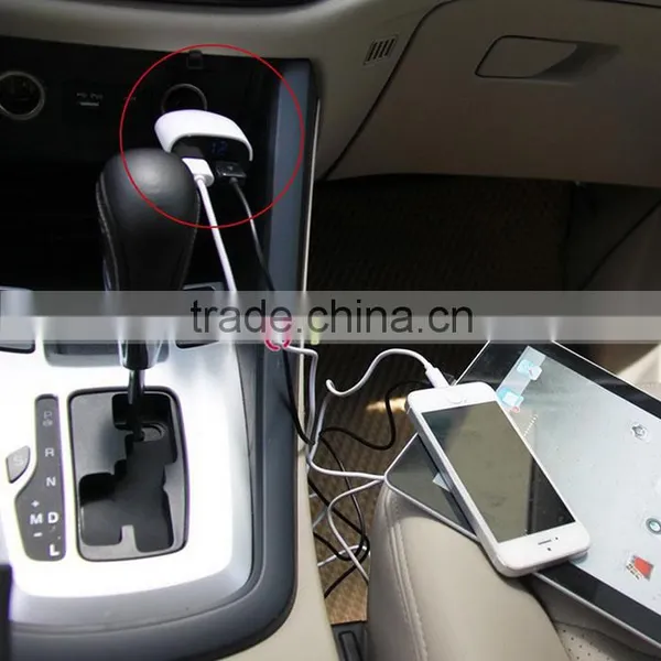 Dual LED Display USB Car Charger For Samsung Galaxy S6 Note 5 4 IPhone HTC White photo-2