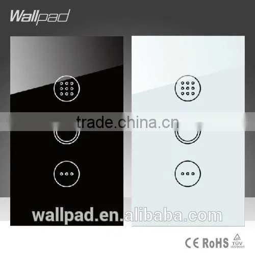 New Wallpad LED White Tempered Glass 110~250V US/Australia Standard 3 Gang Remote Control Wireless Ceilling Fan Regulator Switch photo-2