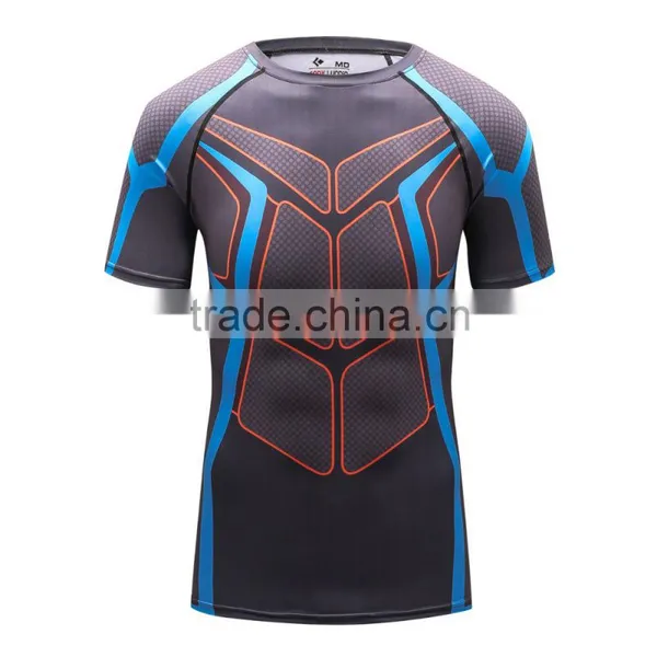 Men T Shirt Marvel Compression Shirts Outdoor Sport Bodybuilding Gym Fitness Jersey Casual Tees photo-4