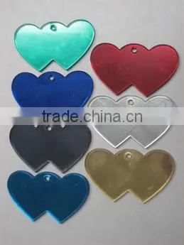 Double Heart Shaped Engravable Identification Tags