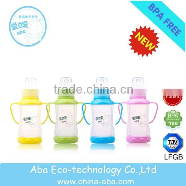 Baby Feeding Products 2014 Baby Clear Glass Bottles With Handle