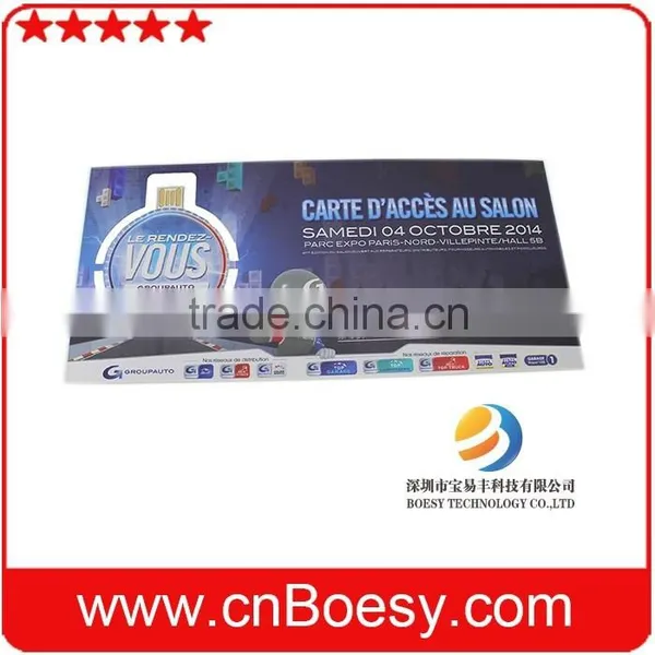 A6 Flat Paper Size Customized Logo Paper USB Flash Drive as Best Advertising Gift photo-3