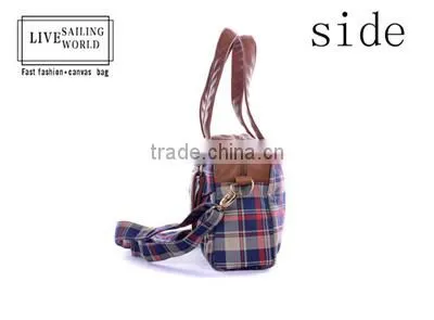 Hot Selling Colorful Plaid Canvas Lady Messenger Bags photo-3
