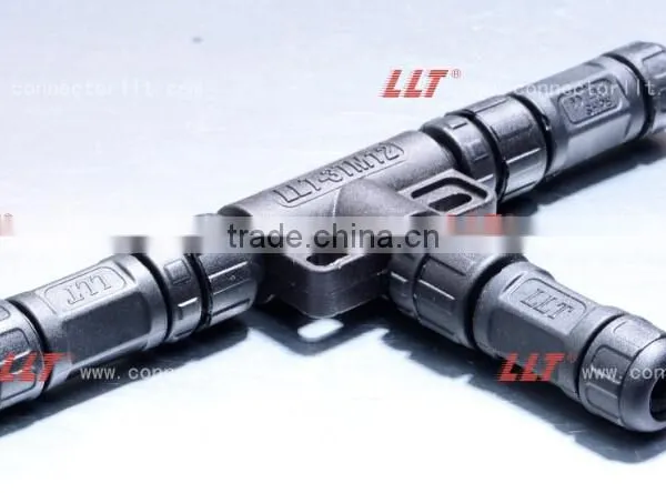LLT Easy Installable M12 Series T Connector Outdoor Lighting Electrical Tee Connector