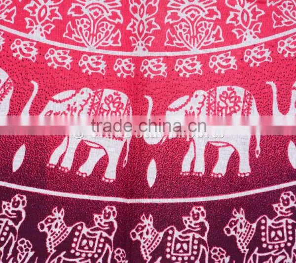 Indian Ombre Gypsy Elephant Hippie Mandala Wall Art Queen Cotton Boho Wall Hanging Home Decorative Ethnic Tapestry photo-3