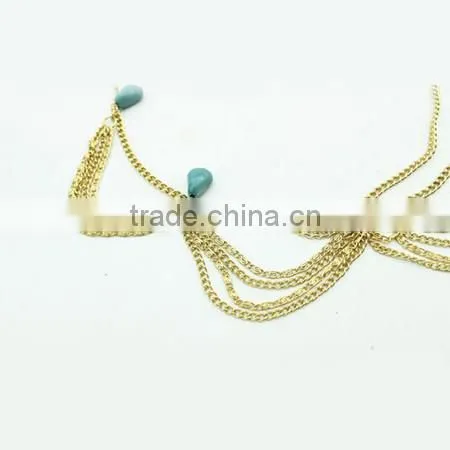 Women Birthday Gift Alloy Chain,tophus Beads Indian Hair Jewelry,head Accessory photo-3